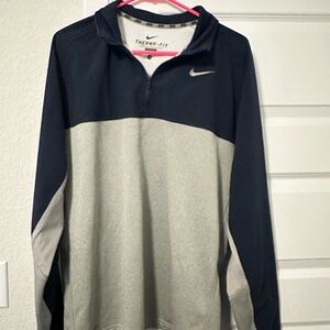 Nike Navy and Gray Therma-Fit Pullover